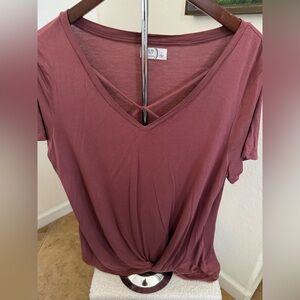 Maurices 24/7 Dusty Rose Short Sleeve Top